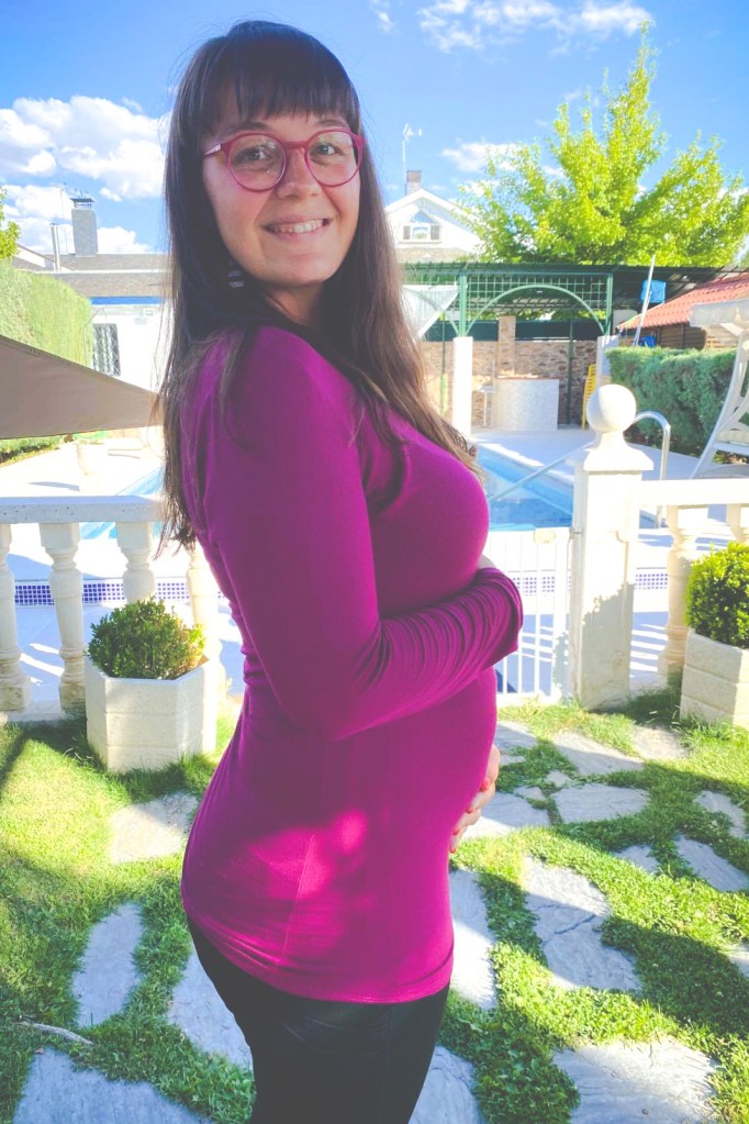 Brenda Lei Casey shows off her pregnancy in Spain.